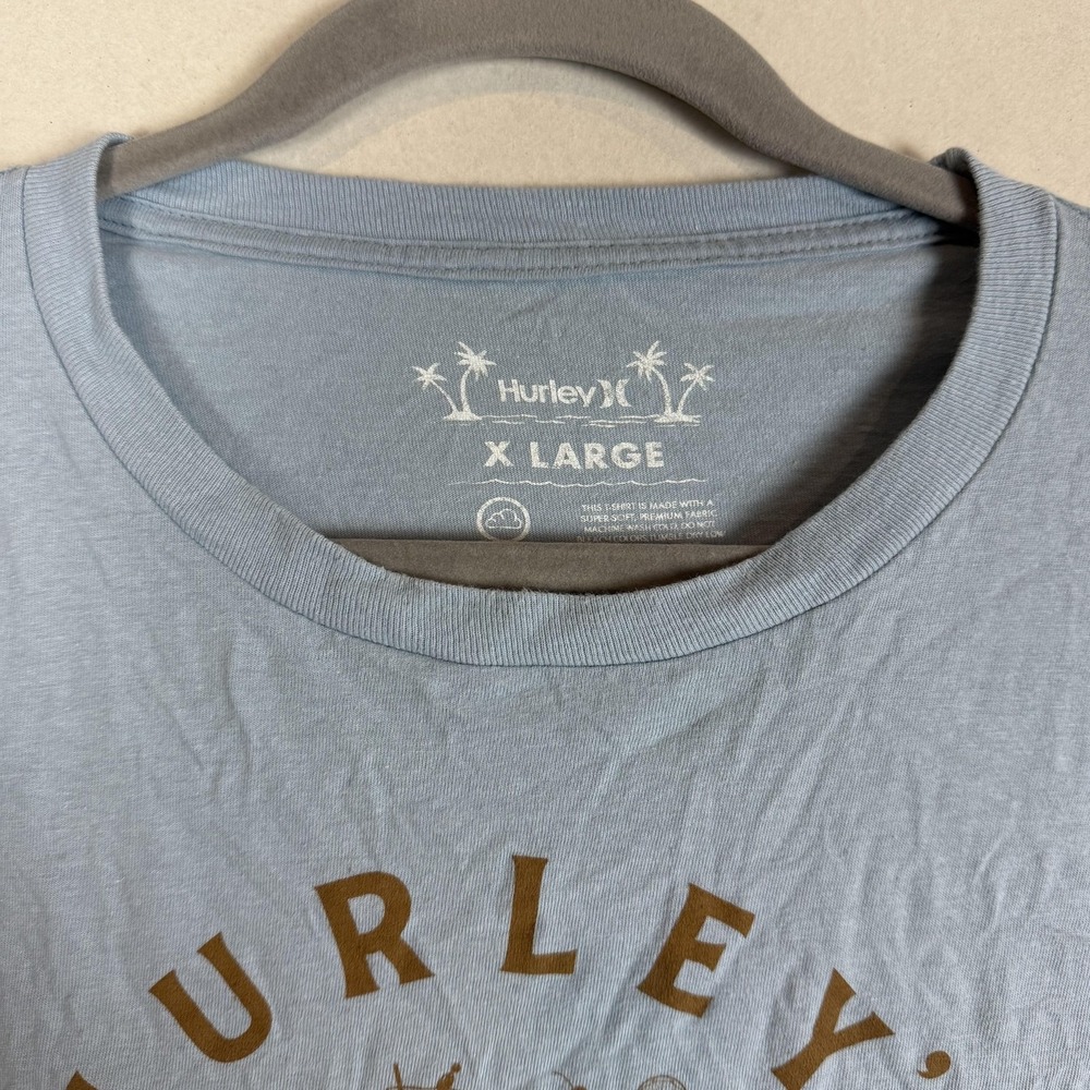 Hurley Shirt Mens XL Blue Baracuda Bar Fish Graphic Tee Tagless Cotton Beach - Picture 5 of 10